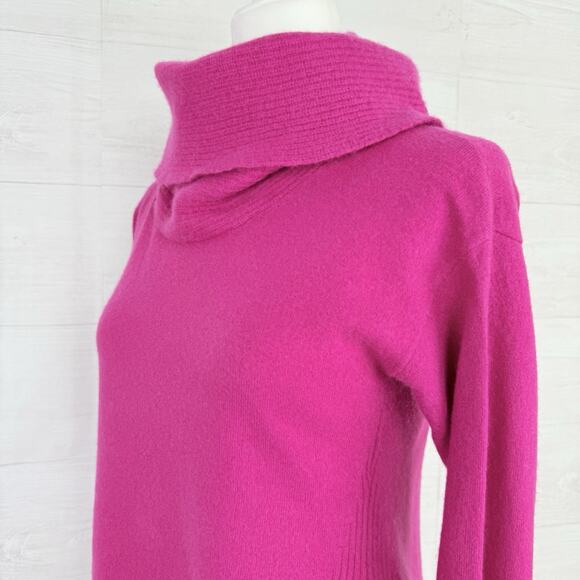 Nordstrom Collection 100% Cashmere Cowl Neck Sweater M Pink Luxury Soft Cozy - Picture 9 of 16